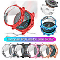 Screen Protector Case for Fossil FTW-6022 TPU Rugged Bumper Case Cover All-Around Protective Plated Bumper Shell Accessories Scratch-Proof Compatible