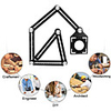 Six Folding Ruler Floor Tile Hole Locator Template Measuring Tool Protractor Multi-Angle Glass Arrangement Universal Puncher