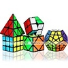 Speed Cube Set 5 pcs Magic Cube IQ Cube 222 333 Speedcubing Bundle 3D Puzzle Cube Stress Reliever Puzzle Cube Smooth Office Desk Toys Brain Teaser Pyramid Megaminx Skew Kid