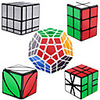 Speed Cube Set 5 pcs Magic Cube IQ Cube 222 333 Speedcubing Bundle 3D Puzzle Cube Stress Reliever Puzzle Cube Stickerless Smooth Office Desk Toys Pyramid Mirror Cuboid Kid