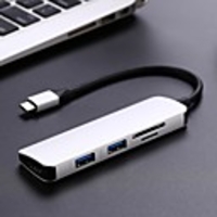 Type C Hub USB C USB3.1 Hub with HDMI 5 in 1 Combo Hub with 2 USB3.0 Ports SD TF Card Reader USB adapater