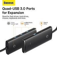 USB C Hub Multiport Adapter,  Baseus 1 in 1 USB Hub for Laptop with 4USB 3.0 for MacBook Pro,  iPad Mini,  Dell,  HP,  Surface and More USB C Devices miniinthebox
