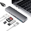 USB Type C Hub Adapter 7 in 1 Dual USB Type C Dock for MacBook2020 with 4K HDMI USB C 100W PD USB3.0 SD/MicroSD Card Reader Max 128GB