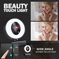 Webcam 1K Mini Web Camera For Computer Laptop With Microphone Ring Light Video Webcam 1080P 2K Live Broadcast Auto Focus Web Cam miniinthebox