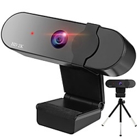 Webcam HD Desktop Laptop PC Web Camera 2K with Microphone USB Plug and Play Teaching Live Conference Computer Cameras HD2K
