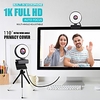 Webcam Mini Web Camera For Computer Laptop With Microphone Ring Light Video Webcam 1080P 2K Live Broadcast Auto Focus Web Cam 1K Version miniinthebox