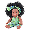 10 pouce Poupées noires Poupées Reborn Bébés Fille Cadeau Classique Interaction parent-enfant ABS PC F558 avec vêtements et accessoires pour les cadeaux d