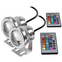 10 W 2 pièces 1 pc Imperméable Intensité Réglable Dégradé de Couleur Projecteurs LED Lumière Sous-marine 12 V RGB 1 Eclairage Extérieur Cour Jardin Perles LED miniinthebox