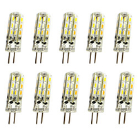 10pcs 20pcs g4 1w led bi-broches lumières 120 lm 24 perles led 12v 3014smd 10w 20w ampoule halogène équivalent blanc chaud blanc froid rohs miniinthebox