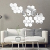 12 pièces/ensemble bricolage 3d miroir autocollant mural hexagone décor à la maison miroir décor autocollants art décoration murale autocollants 24 pièces/ensemble miniinthebox