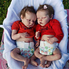 17 pouce Poupées Reborn Jouet pour Bébé Nourrisson Bébés Fille Baby Doll Reborn Jumeaux A Nouveau née réaliste Fabrication à la main Simulation Floppy Head Tissu Vinyle de silicone avec vêtements