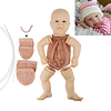 17 pouce Reborn Toddler Doll Kit de poupée bébé Reborn bricolage non peint Kit de peinture professionnelle Bébés Garçon Fabrication à la main Floppy Head Pas de cils,  cheveux,  couleur chair Tissu