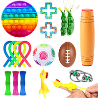 18 pcs Sensoriels Fidget Toys Set Bundle-ADN Pop Bubble Soja Squeeze Stress Relief Balls avec Fidget Hand Toys pour enfants Adultes Jouets apaisants pour TDAH Autisme Anxiété Soulagement miniinthebox