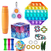 18 pièces jouets sensoriels fidget pop bulle soja presser des balles de soulagement du stress avec des jouets à main fidget pour enfants adultes jouets calmants pour le soulagement de l