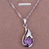 18K bijoux plume Silver Chain Pendentif Necklace.Fashion