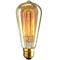 1pc 40 W E26 / E27 ST64 Blanc Chaud 2300 k Rétro / Intensité Réglable / Décorative Ampoule incandescente Edison Vintage 220-240 V