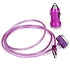 2 en 1 chargeur de voiture USB avec câble USB style laser pour iPhone 4/4S (100cm)