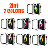 2 en 1 couverture complète pour Apple Watch série 5 4 3 2 étui à cadre rigide en plastique mat avec film de verre pour protecteur d
