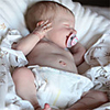 20 pouce Poupées Reborn Jouet pour Bébé Nourrisson Bébés Fille Baby Doll Reborn Avril Nouveau née réaliste Fabrication à la main Simulation Tissu Vinyle de silicone avec vêtements et accessoires