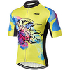 21Grams Homme Manches Courtes Maillot Velo Cyclisme Spandex Polyester Noir / jaune. Cyclisme Maillot Hauts / Top VTT Vélo tout terrain Vélo Route Résistant aux UV Respirable Séchage rapide Des sports