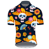 21Grams Homme Manches Courtes Maillot Velo Cyclisme Spandex Polyester Noir / jaune. Géométrique Crânes Floral Botanique Cyclisme Maillot Hauts / Top VTT Vélo tout terrain Vélo Route Résistant aux UV