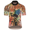 21Grams Homme Manches Courtes Maillot Velo Cyclisme Spandex Polyester Noir / jaune. Teinture par Nouage Rétro Cyclisme Maillot Hauts / Top VTT Vélo tout terrain Vélo Route Résistant aux UV Respirable