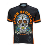21Grams Homme Manches Courtes Maillot Velo Cyclisme Spandex Polyester Noir / Orange. Crânes Floral Botanique Cyclisme Maillot Hauts / Top VTT Vélo tout terrain Vélo Route Résistant aux UV Respirable