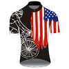 21Grams Homme Manches Courtes Maillot Velo Cyclisme Spandex Polyester Noir / Rouge Amérique / Etats-Unis Drapeau National Cyclisme Maillot Hauts / Top VTT Vélo tout terrain Vélo Route Résistant aux