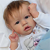 22 pouce Poupées Reborn Jouet pour Bébé Nourrisson Baby Doll Reborn Saskia réaliste Fabrication à la main Simulation Cils appliqués à la main Floppy Head Tissu Vinyle de silicone avec vêtements et
