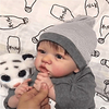 22 pouce Poupées Reborn Jouet pour Bébé Nourrisson Baby Doll Reborn Saskia réaliste Fabrication à la main Simulation Tissu Vinyle de silicone cadeaux noël enfant avec vêtements et accessoires pour