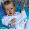 22 pouce Poupées Reborn Jouet pour Bébé Nourrisson Baby Doll Reborn Saskia réaliste Fabrication à la main Simulation Tissu Vinyle de silicone cadeaux noël enfant avec vêtements et accessoires pour