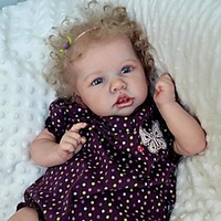 22 pouce Poupées Reborn Jouet pour Bébé Nourrisson Bébés Fille Saskia réaliste Fabrication à la main Simulation Tissu Vinyle de silicone cadeaux noël enfant avec vêtements et accessoires pour les miniinthebox