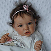 22 pouce Poupées Reborn Jouet pour Bébé Nourrisson Poupée bébé Reborn Bébés Fille Saskia réaliste Fabrication à la main Simulation Cils appliqués à la main Floppy Head Tissu Vinyle de silicone avec
