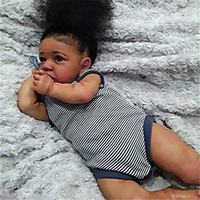 22 pouce Poupées Reborn Jouet pour Bébé Nourrisson Poupée bébé Reborn Bébés Fille Saskia réaliste Fabrication à la main Simulation Tissu Vinyle de silicone cadeaux noël enfant avec vêtements et