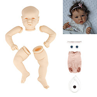 22 pouce Reborn Toddler Doll Kit de poupée bébé Reborn bricolage non peint Kit de peinture professionnelle Bébés Garçon Saskia Fabrication à la main Floppy Head Pas de cils,  cheveux,  couleur chair