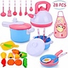 28 pièces ensemble de cuisine de cuisine,  ensemble de cuisine ustensiles de cuisine ustensiles de cuisine accessoires de jeu de cuisine pour les tout-petits filles garçon ensemble de jeu de thé jouet
