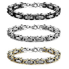 3 bracelets à maillons en acier inoxydable de 8 mm pour hommes bracelets byzantins,  8, 0 pouces miniinthebox