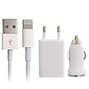 3 en 1 câble 1M chargeur de voiture USB et Plug UE chargeur USB Power avec la boîte de détail pour l