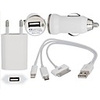 3 en 1 USB câble chargeur pomme 8 broches prise européenne chargeur de voiture pour l