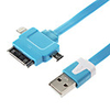 3 en 1 USB de nouilles plat Sync Câble de Data pour Samsung et iphone Téléphones cellulaires et onglets