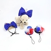 4 juillet chien noeud papillon épingle à cheveux pour chien,  noeud papillon pour animaux de compagnie de la fête de l
