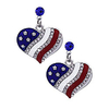 4 juillet USA Drapeau Américain Patriotique Rouge Bleu Coeur Boucles D
