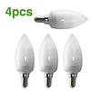 4-pack h lux ™ cfl eic c37 e14 12w 500lm crigt;80 2700k chaude ampoule de bougie blanche (AC220-240V)