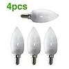 4-pack h lux ™ cfl eic c37 e14 8w 350lm crigt;80 2700k chaude ampoule de bougie blanche (AC220-240V)