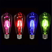 4pcs 4 W Ampoules à Filament LED 360 lm E26 / E27 ST64 4 Perles LED COB Soirée Décorative Vacances Rouge Bleu Vert 220-240 V / RoHs