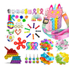54 pcs fidget toy push pop bubble sensory 3d silicone squeeze ball popping it soulage l