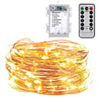 5m Ensemble de Luminaires Guirlandes Lumineuses 50 LED SMD 0603 1 télécommande 13Keys 1 set Blanc Chaud Blanc Plusieurs Couleurs Noël Nouvel An Imperméable Soirée Décorative Piles AA alimentées