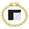 6, 5 mm 0, 25 mils (6 microns) Bracelet chaîne à billes rondes plaquées or jaune 14 carats,  9 pouces tissu à bijouxamp; poche