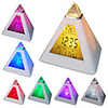 7 couleurs de LED changeant de forme pyramidale numérique réveil calendrier thermomètre (blanc,  3xAAA)