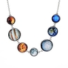 7 Planet Collier Soleil Lune Galaxy Space Collier Dangle Planètes Collier de charme du système solaire pour les femmes (N-Silver)